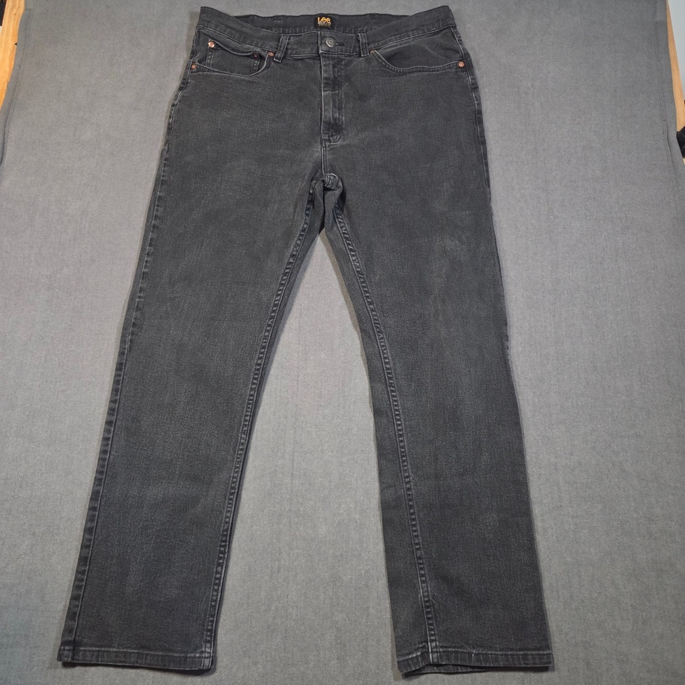 Lee Premium Select Regular Fit Jeans Mens 38x32 Black Faded Straight Leg 2001952